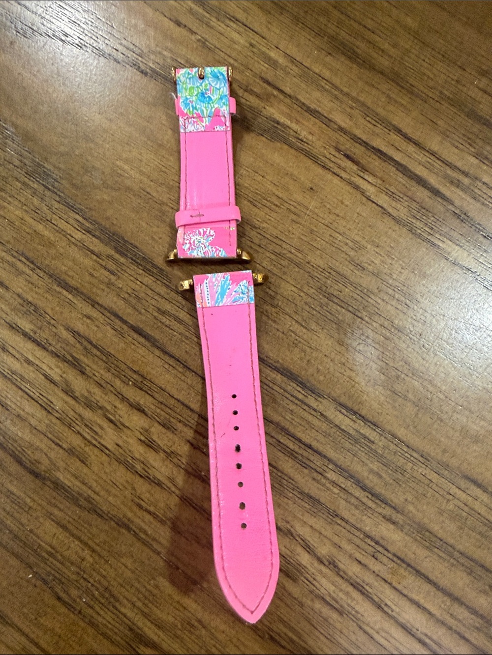 Lilly Pulitzer Pink Multicolor Floral Watch Band with Gold Adapter - Picture 2 of 8